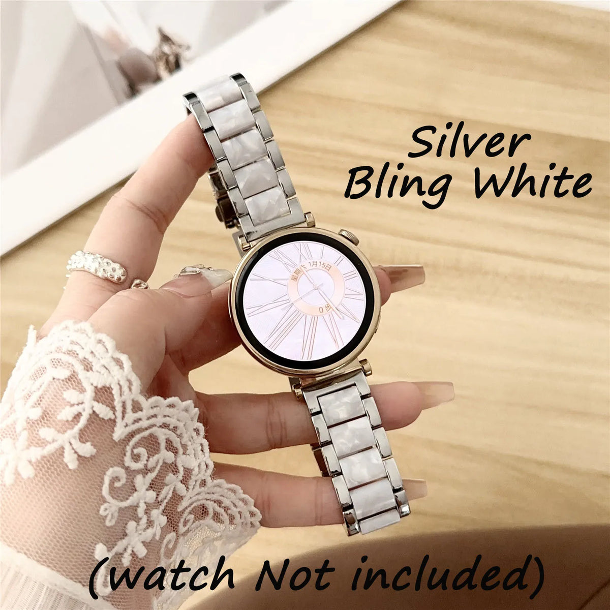 Colorful Resin & Metal Watch Band Strap