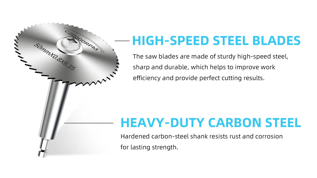 10-Piece High-Speed Steel Saw Blades Set with Universal 1/4-Inch Hex Shank