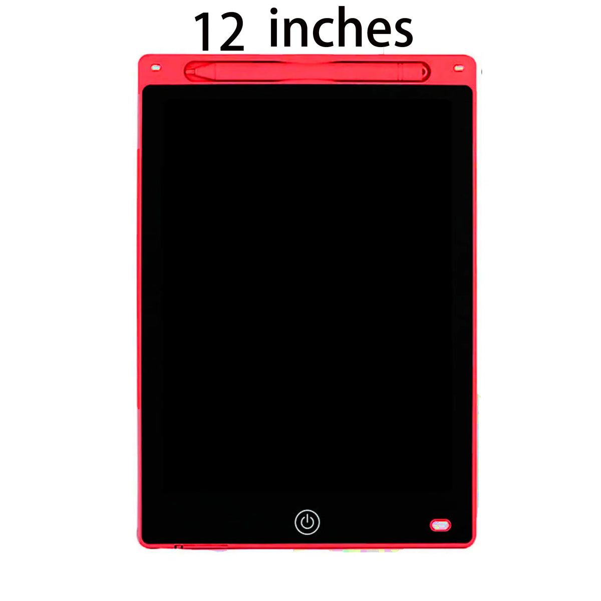 Schwarzes, verstellbares LCD-Zeichen-Tablet mit rotem Rahmen und 12 Zoll Bildschirmgröße.