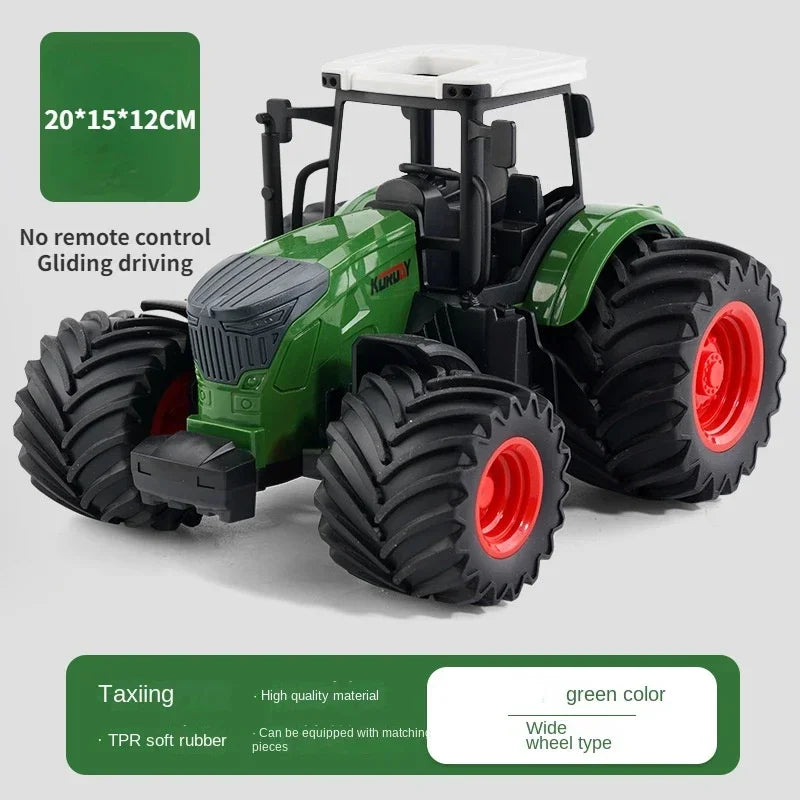 Remote-Controlled Farm Tractor Toy with Realistic Engineering Details