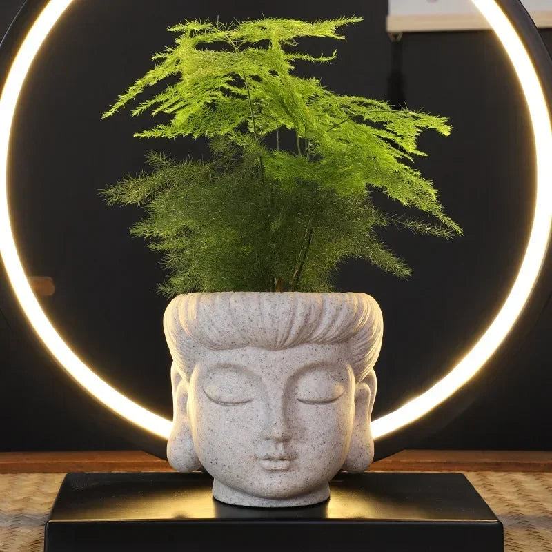 Buddha Head Resin Succulent Planter