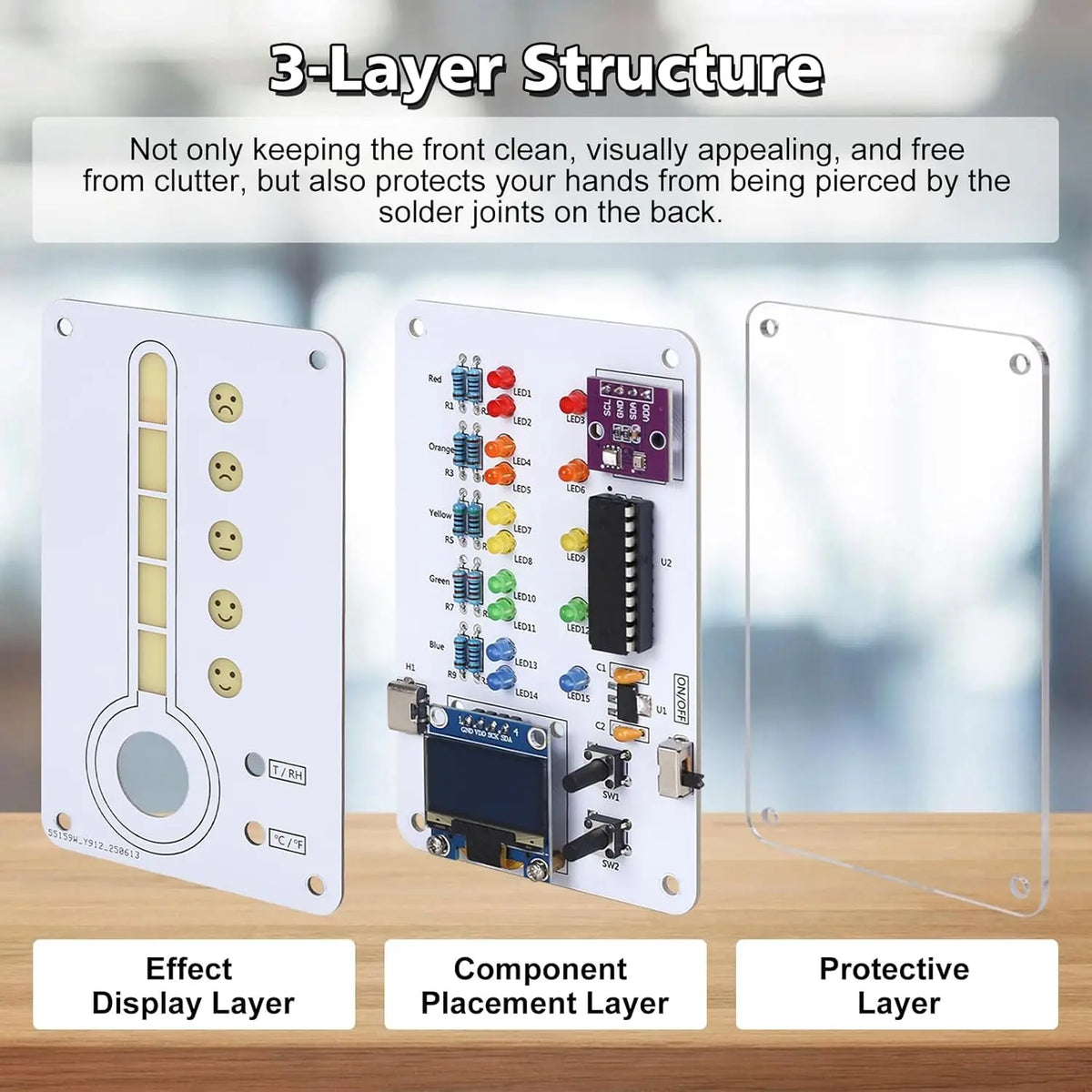 DIY Temperature and Humidity Meter Soldering Kit with LED Display