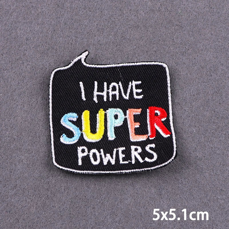 Encouraging Embroidery Iron-On Patches for Clothing and Accessories