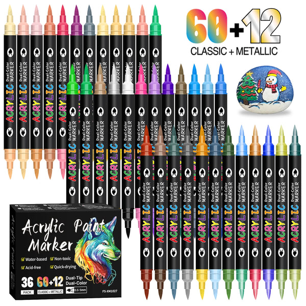 Dual-Tip Acrylic Paint Markers