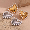 Pearl Heart Drop Earrings