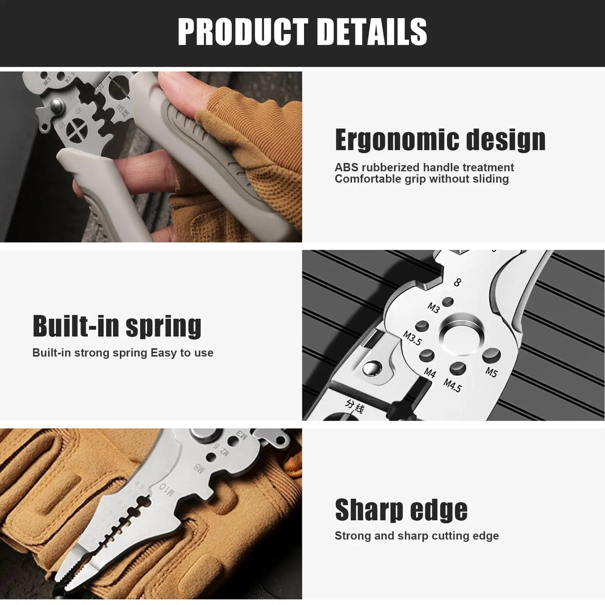 Heavy Duty Multifunctional Wire Stripping Pliers