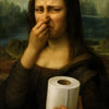 Mona Lisa Funny Bathroom Wall Art Canvas Print