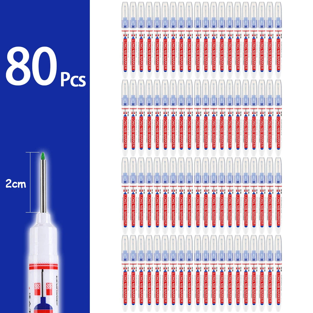 Ein Set von 80 Präzisions-Wasserfeste Markierstift in vertikaler Anordnung.