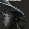 A black Aerodynar full-face motorcycle helmet shown against a dark background with airflow lines.