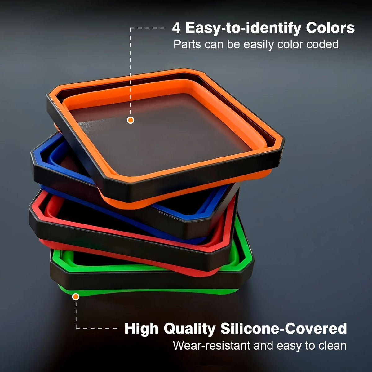 Collapsible Magnetic Parts Tray with Silicone Insert