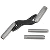 A professional brick jointer set featuring a black handle and cast aluminum components.