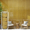 Peel and Stick Wood Slat Wallpaper with Gold Trim