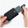 Slim Leather Card Holder with Quick-Access Pull Tab