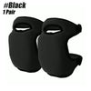A pair of black soft foam kneepads shown against a white background.