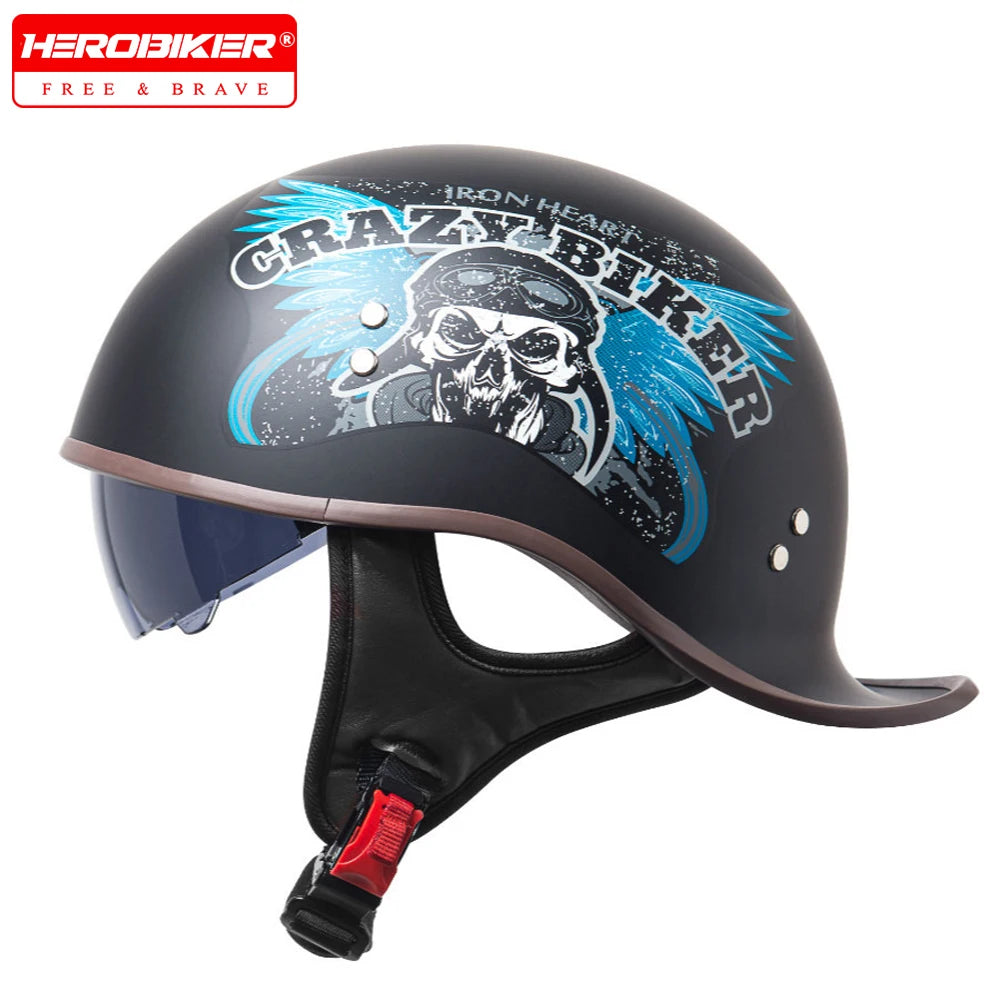 Vintage Retro Half Motorcycle Helmet – Unisex ABS Scooter Helmet