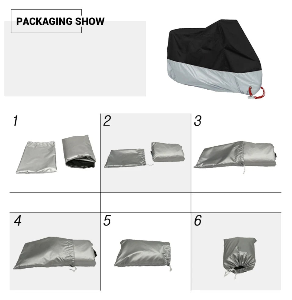 All-Season Waterproof Motorcycle Cover with Storage Bag