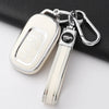A clear silicone TPU protective case for a Honda key fob, attached to a metal keyring.