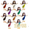 A set of 20 mini Jesus figurines with arms outstretched for Easter and religious celebrations