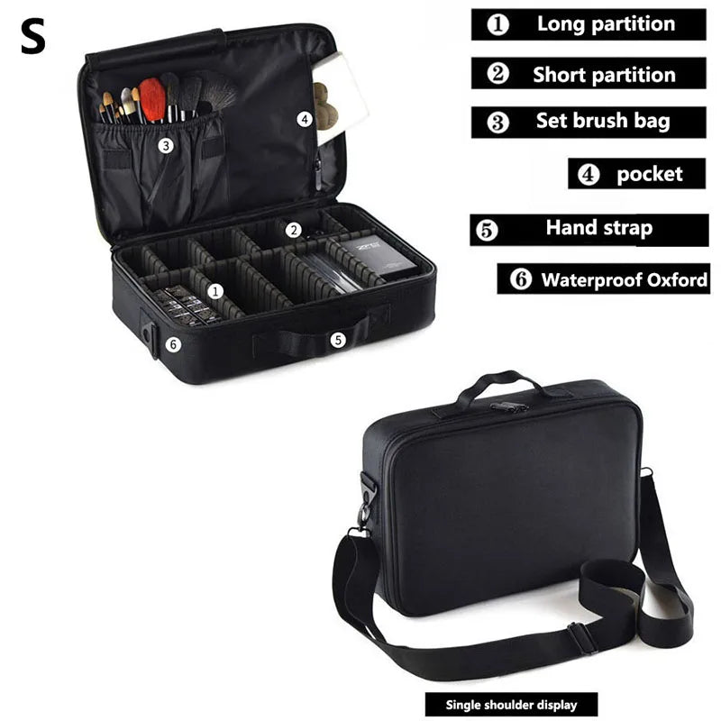 Large Capacity Waterproof Makeup Bag with Zipper Closure