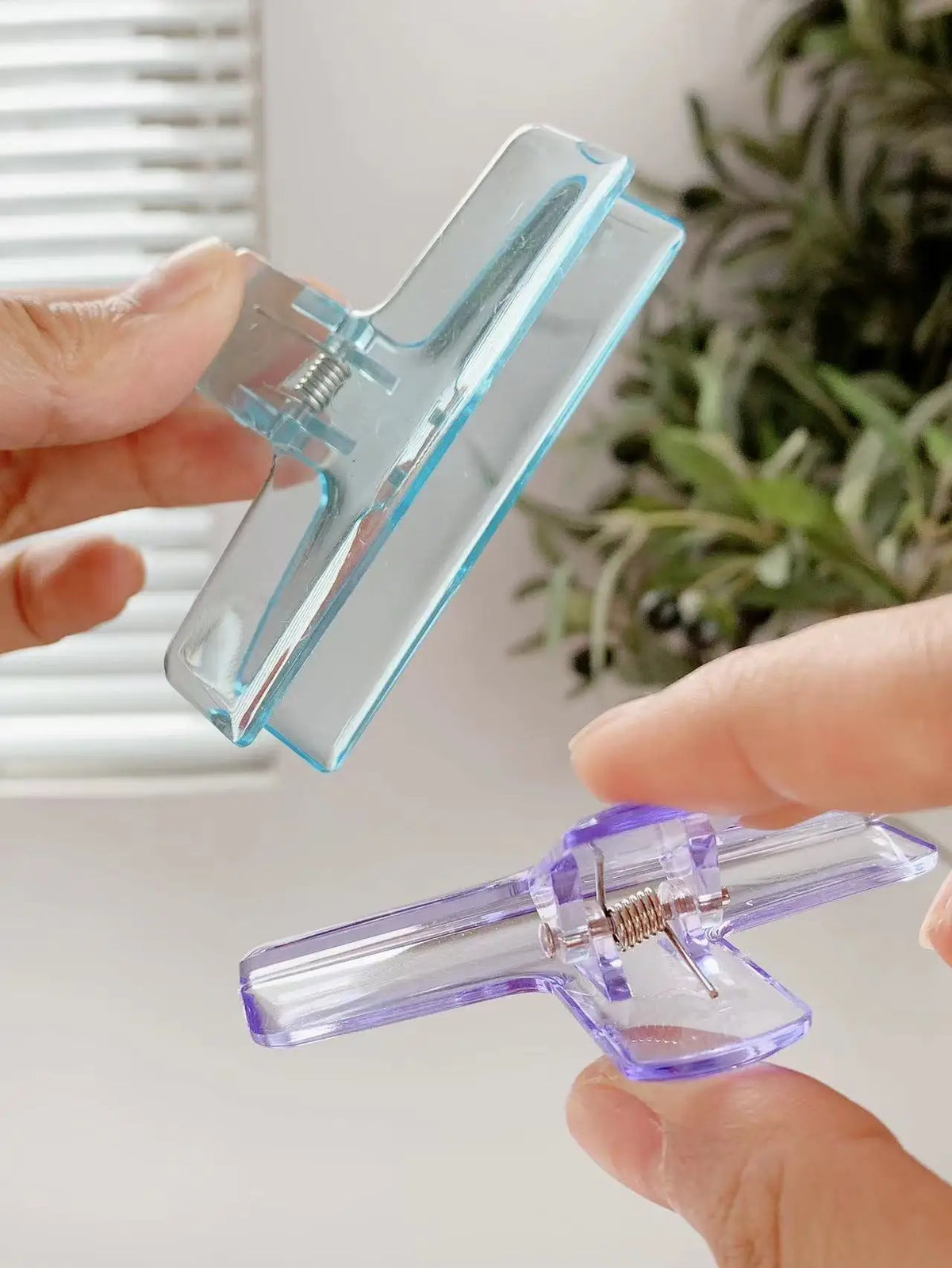 Clear Acrylic Spring Clips - Minimalist Office & School Paper Clips