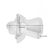 White silicone mold with an angel shape for resin and crafting, showing dimensions.