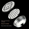 Stainless steel mosquito coil holder with lid parts shown for easy cleaning