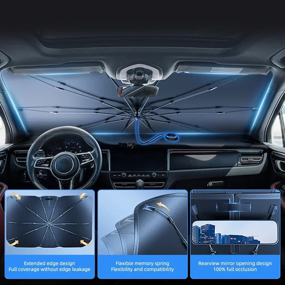 Foldable Car Windshield Sun Shade Umbrella