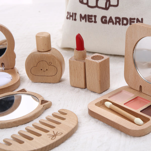 Wooden Makeup Toy Set for Kids Pretend Play