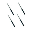 A pair of stainless steel telescopic teacher pointers with black grips.