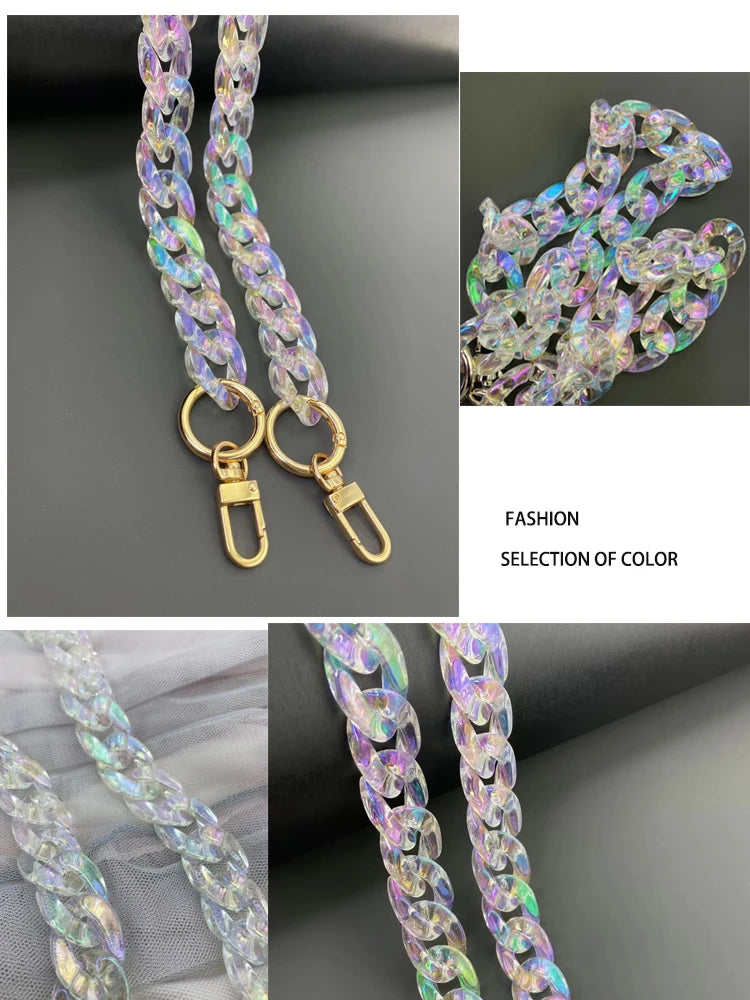 Iridescent Acrylic Chunky Chain Strap for Bags & Jewelry