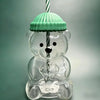 Verre en forme d'ours avec paille