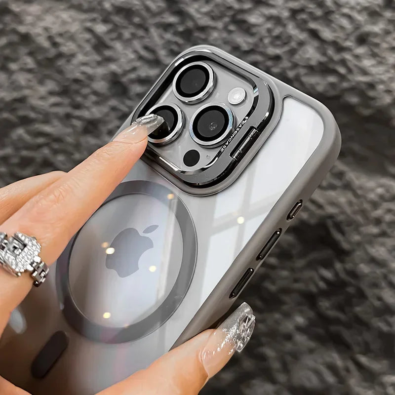 Luxury Magnetic Shockproof Phone Case with Kickstand and Lens Protection