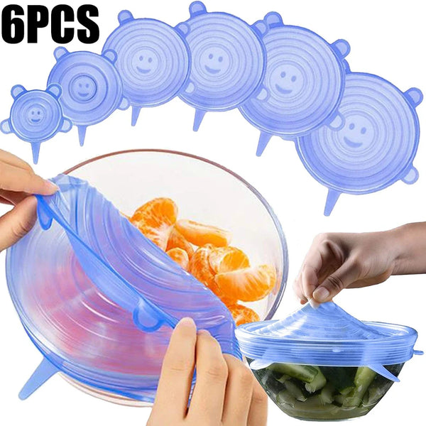 Reusable Silicone Stretch Lids - Set of 6