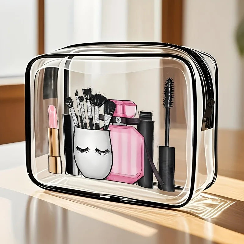 Transparent Travel Makeup Bag with Large Capacity Organizer
