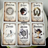 A set of ten oracle cards featuring themes like Protection, Eclipse, Serenity, Threads, Wisdom, and Abundance.