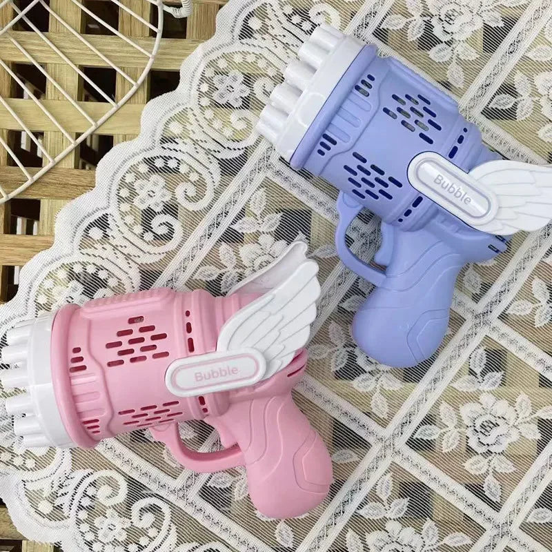 Rocket Bubble Gun with Lights - 32 Holes Automatic Blower for Kids
