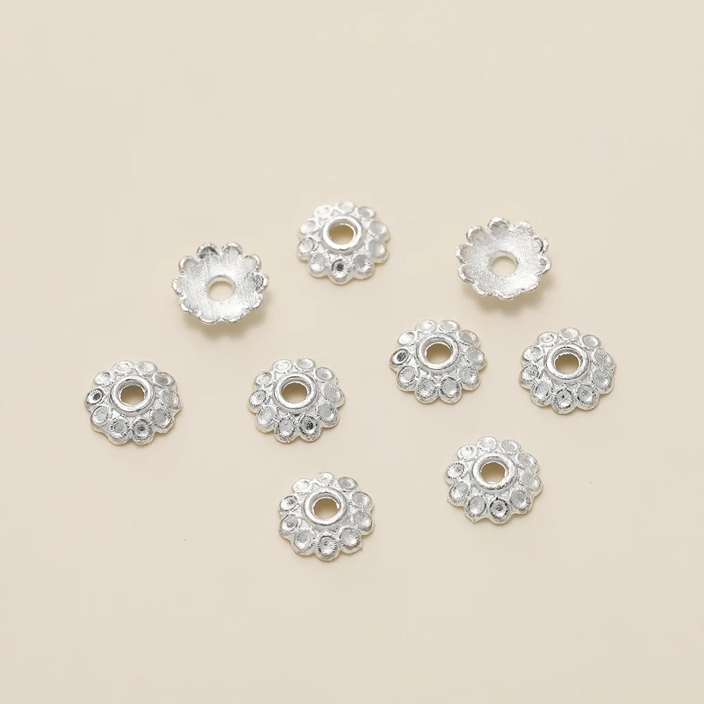 Decorative Flower Bead Caps for Jewelry Making – 50 Pack