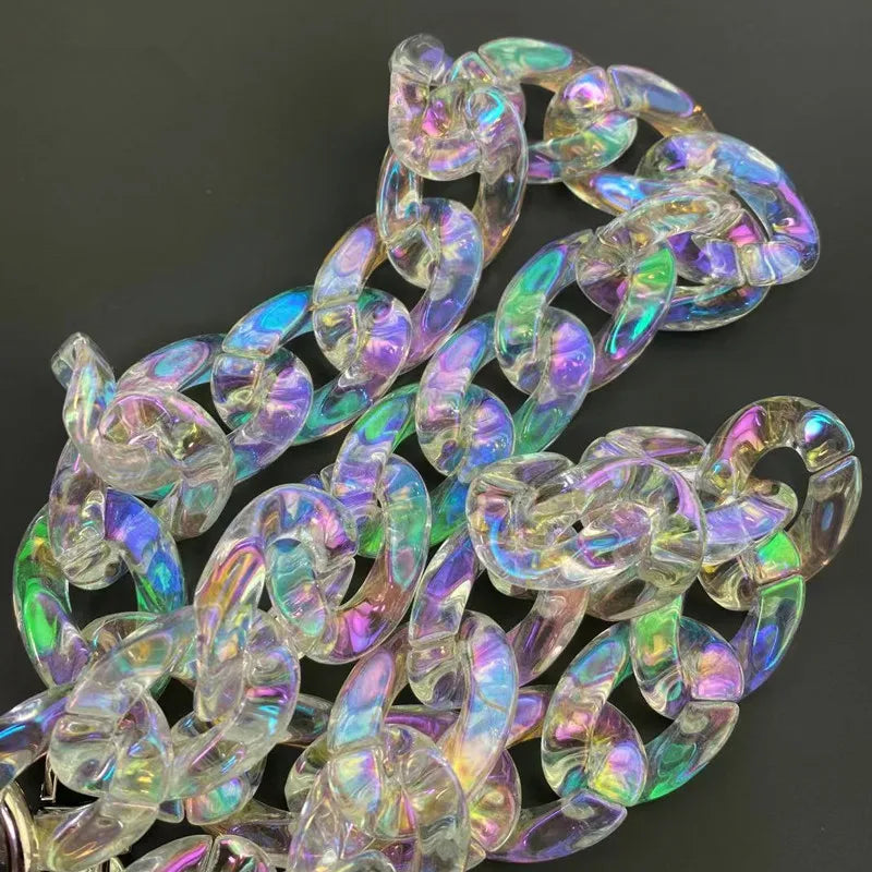 Iridescent Acrylic Chunky Chain Strap for Bags & Jewelry