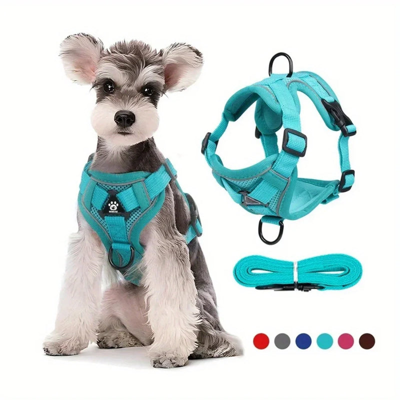 Adjustable Reflective Dog Harness & Leash Set