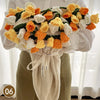 Hand Knitted Rose Bouquet Throw Blanket