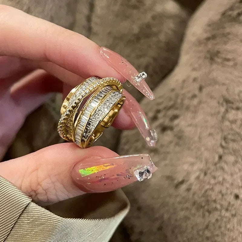 Multi-Layer Rhinestone Ring