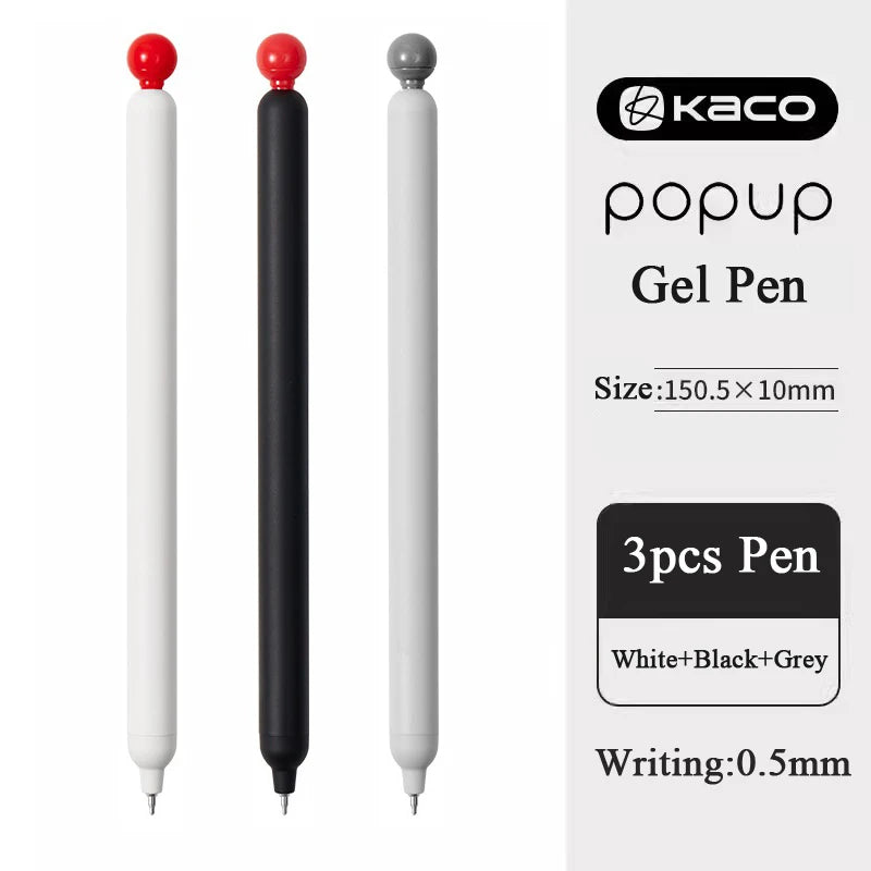 KACO POPUP Retractable Gel Pen – 0.5mm Smooth Writing, Quick-Dry Ink