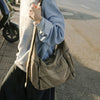 Cotton Canvas Crossbody Bag with Large Capacity