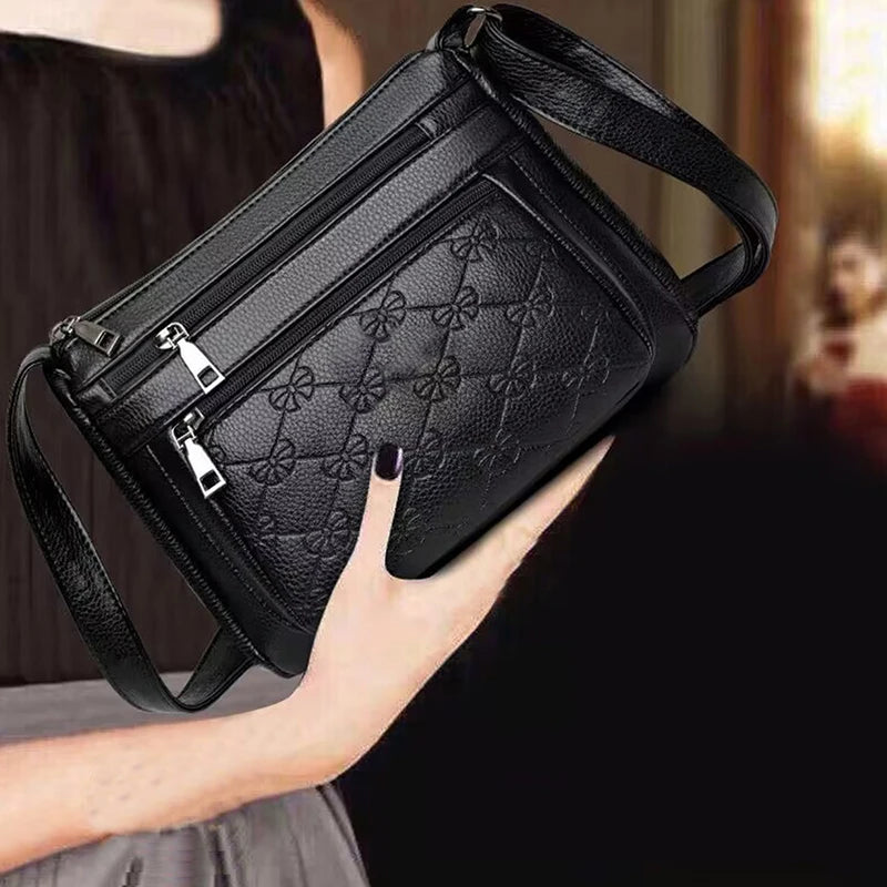 حقيبة كتف بحمالة صليبية بطبعة فيونكة