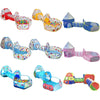 A set of three foldable kids play tents including a main tent, a tunnel, and a ball pit in various colors.