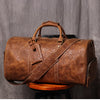 Vintage Embossed Leather Travel Duffle Bag