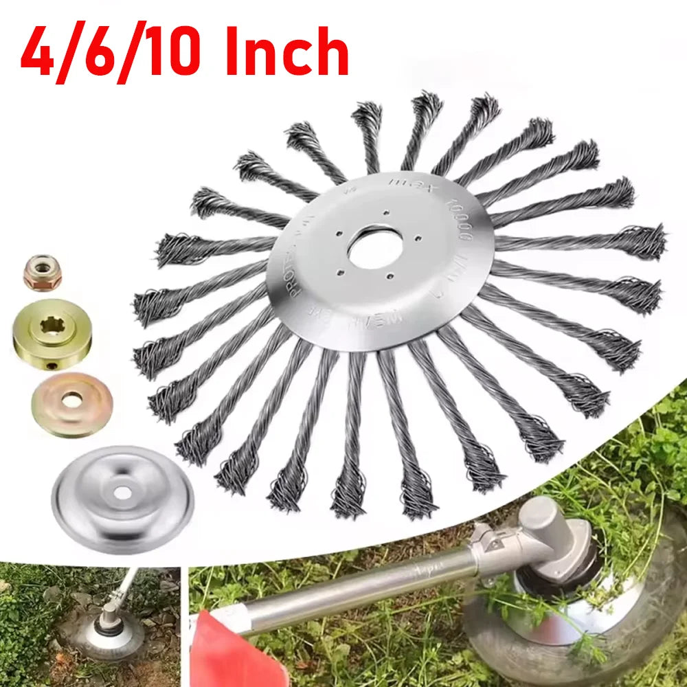 Carbon Steel Wire Brush Trimmer Head for Weed & Grass Cutting