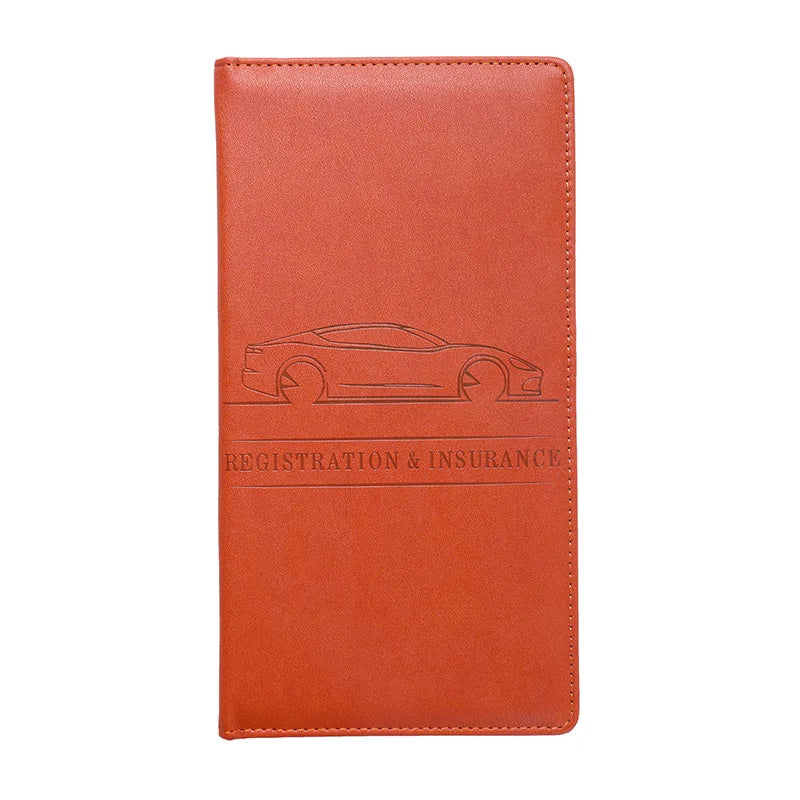Leather Car Document Organizer with Card Holder