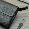 Crocodile Pattern Clutch Bag with Flap Closure