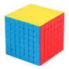 A yellow and red cube puzzle with a grid pattern, likely a MoYu MeiLong 3x3x3 Stickerless Speed Cube.